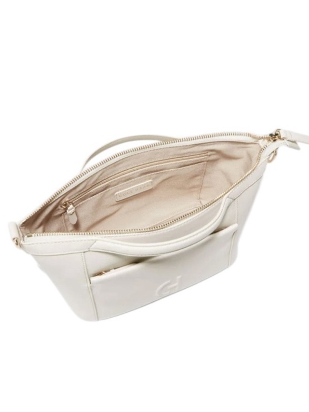 NWT Cole Haan Leather Grand Ambition Small Duffle Shoulder Bag Cream - Picture 3 of 16